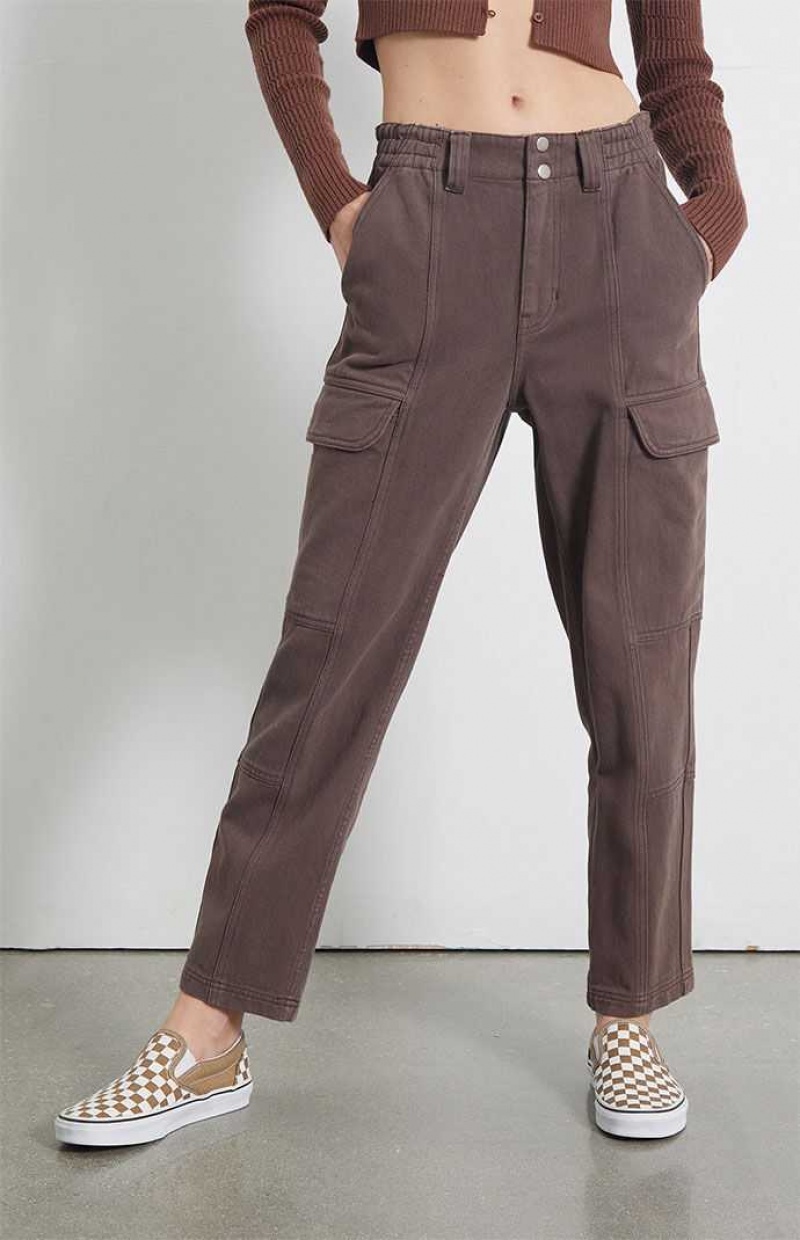 Pantalones PacSun Brownie Utility Cargo Mujer Marrones | KJGWD0361