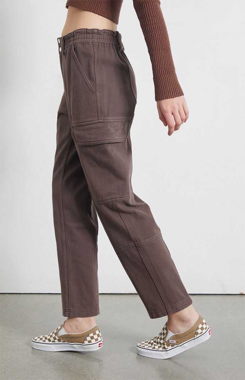 Pantalones PacSun Brownie Utility Cargo Mujer Marrones | KJGWD0361