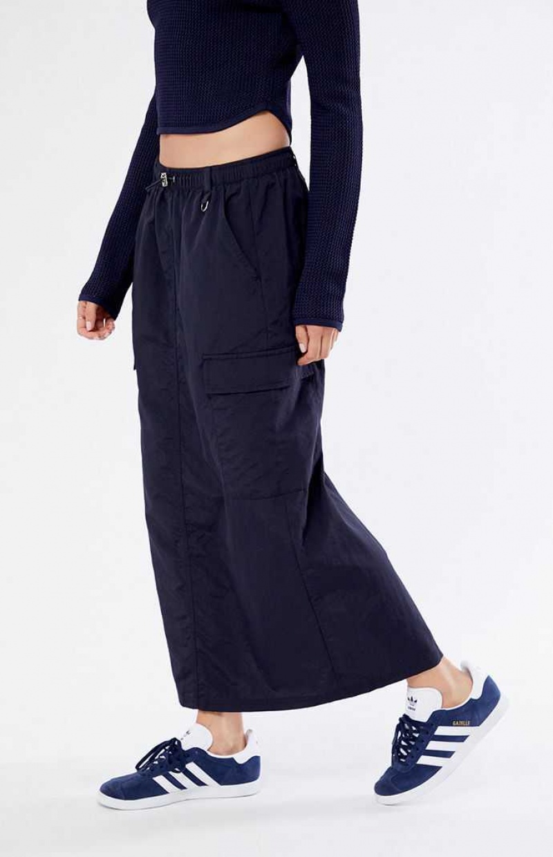 Pantalones PacSun Bungee Cargo Midi Skirt Mujer Negras | HZPRO8064