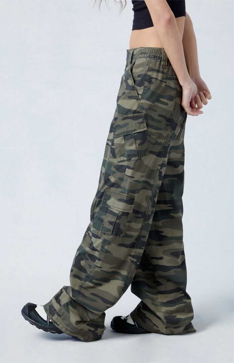 Pantalones PacSun Camouflage Ligeros Low Rise gy Mujer CAMOUFLAGE | AVDXK2956