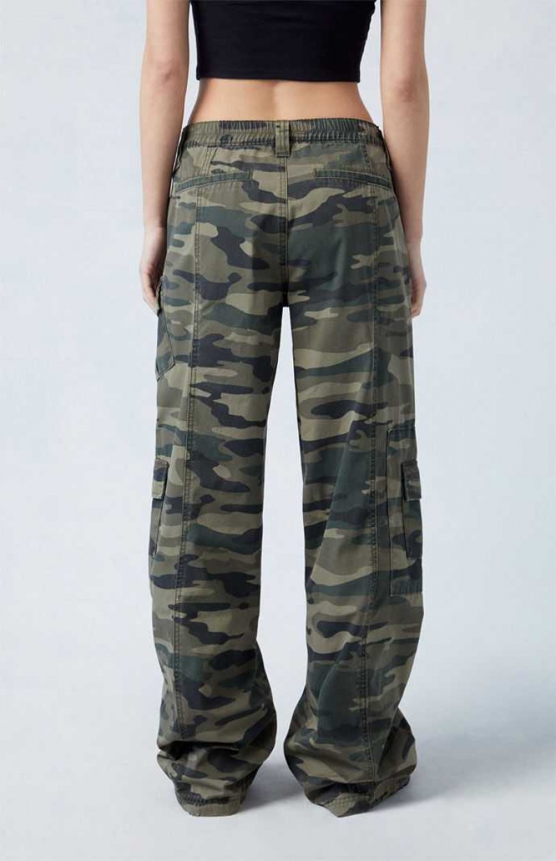 Pantalones PacSun Camouflage Ligeros Low Rise gy Mujer CAMOUFLAGE | AVDXK2956