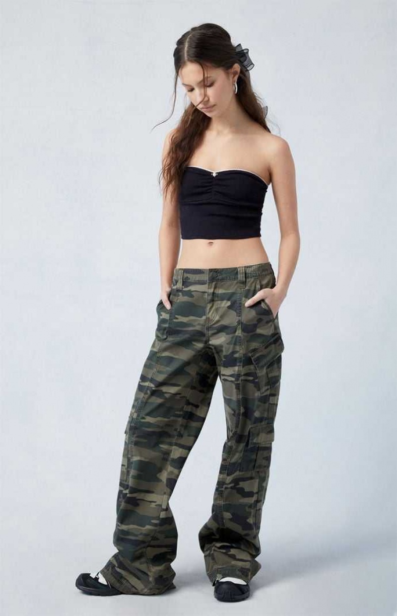 Pantalones PacSun Camouflage Ligeros Low Rise gy Mujer CAMOUFLAGE | AVDXK2956