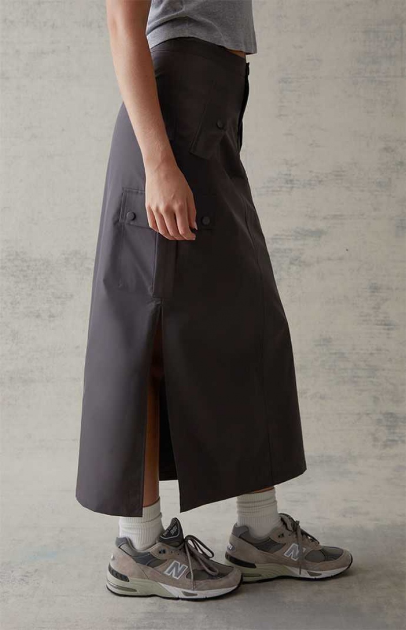 Pantalones PacSun Cargo Midi Skirt Mujer Gris | YCSJT4730