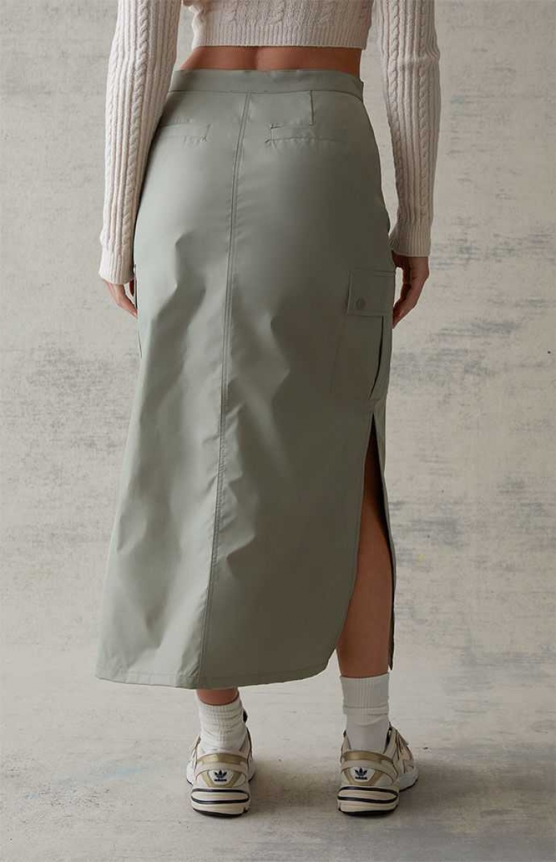 Pantalones PacSun Cargo Midi Skirt Mujer Verde | GAVKD1378