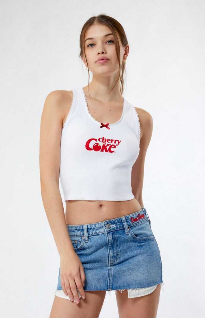 Pantalones PacSun Coca Cola By Cherry Coke Low Rise Micro Denim Mini Skirt Mujer Indigo | CLXKU6120