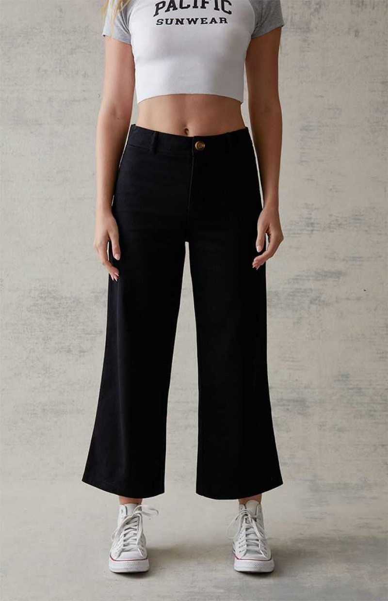 Pantalones PacSun Cropped Flare Mujer Negras | UPDQB8431