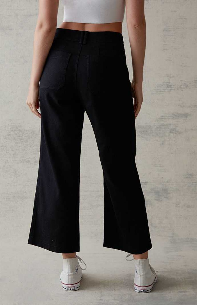 Pantalones PacSun Cropped Flare Mujer Negras | UPDQB8431