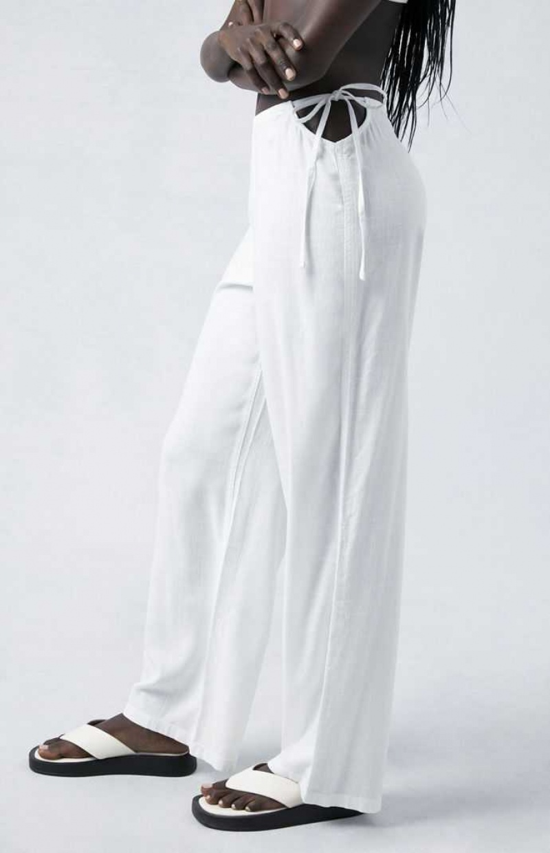 Pantalones PacSun Cutout Drawstring Mujer Blancas | PBUWO3029