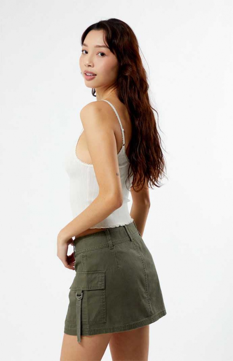 Pantalones PacSun D-Ring Cargo Mini Skirt Mujer Verde Oliva | MGDZQ6824