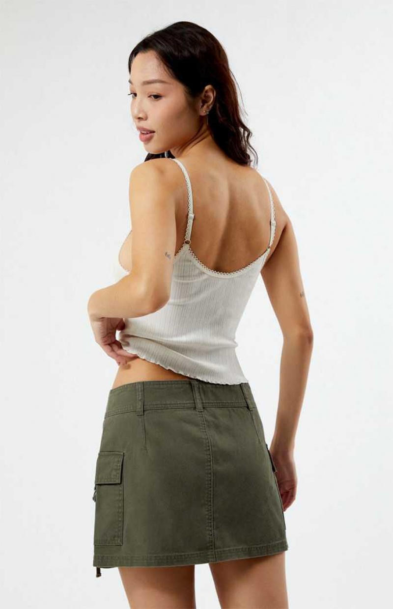 Pantalones PacSun D-Ring Cargo Mini Skirt Mujer Verde Oliva | MGDZQ6824