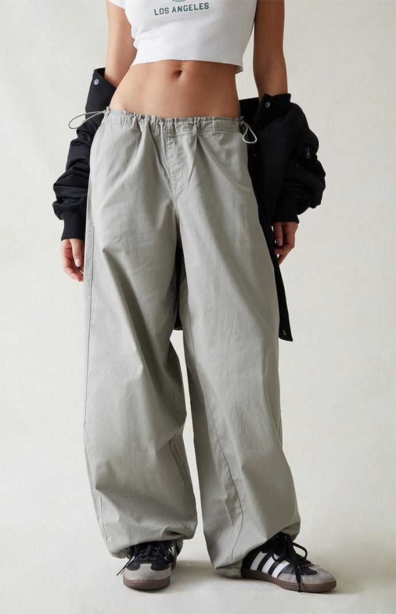 Pantalones PacSun Dark Gray Low Rise Parachute Mujer Gris Oscuro | QKESC4753