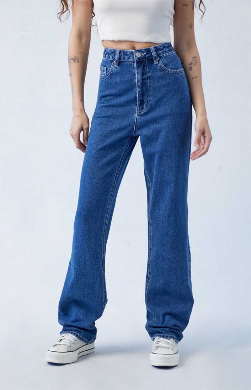 Pantalones PacSun Dark Indigo '90s Boyfriend Mujer Indigo Oscuro | WYGSQ6051