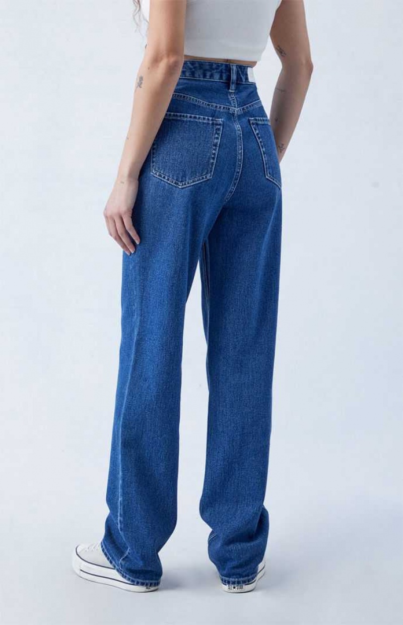 Pantalones PacSun Dark Indigo '90s Boyfriend Mujer Indigo Oscuro | WYGSQ6051