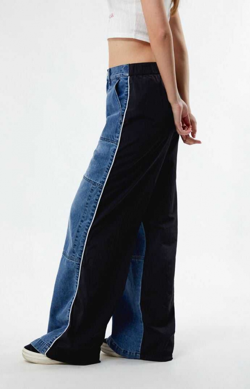 Pantalones PacSun Denim Nylon Low Rise gy Pista Mujer Azules Negras | YOIZT7340