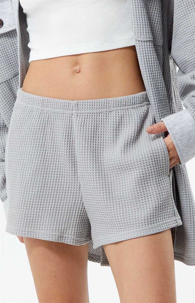 Pantalones PacSun Easy Mini Waffle Knit Lounge Mujer Gris | BGAVI4059