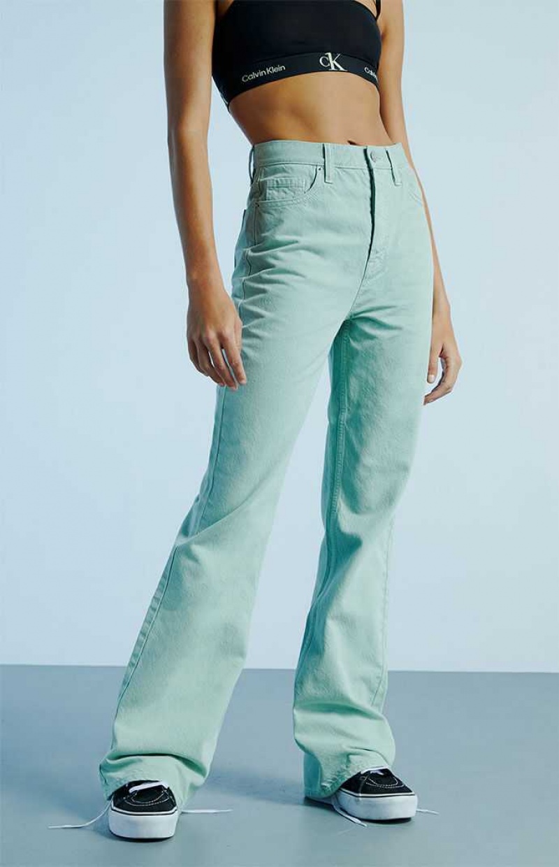 Pantalones PacSun Eco Aqua High Waisted Bootcut Mujer Turquesa Claro | KDNXG7150