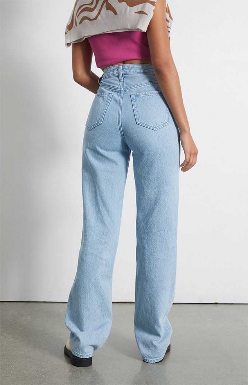 Pantalones PacSun Eco Asymmetrical Waistband '90s Boyfriend Mujer Indigo | DULBN6971