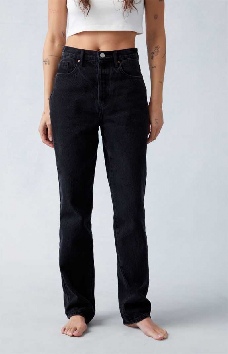 Pantalones PacSun Eco Black Butt Slit Dad Mujer Indigo | HKZVP3209