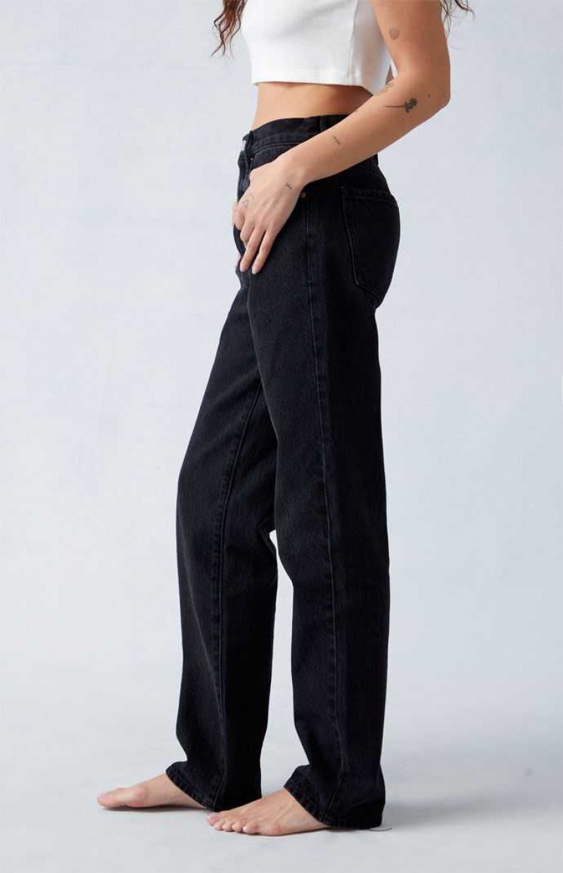 Pantalones PacSun Eco Black Butt Slit Dad Mujer Indigo | HKZVP3209