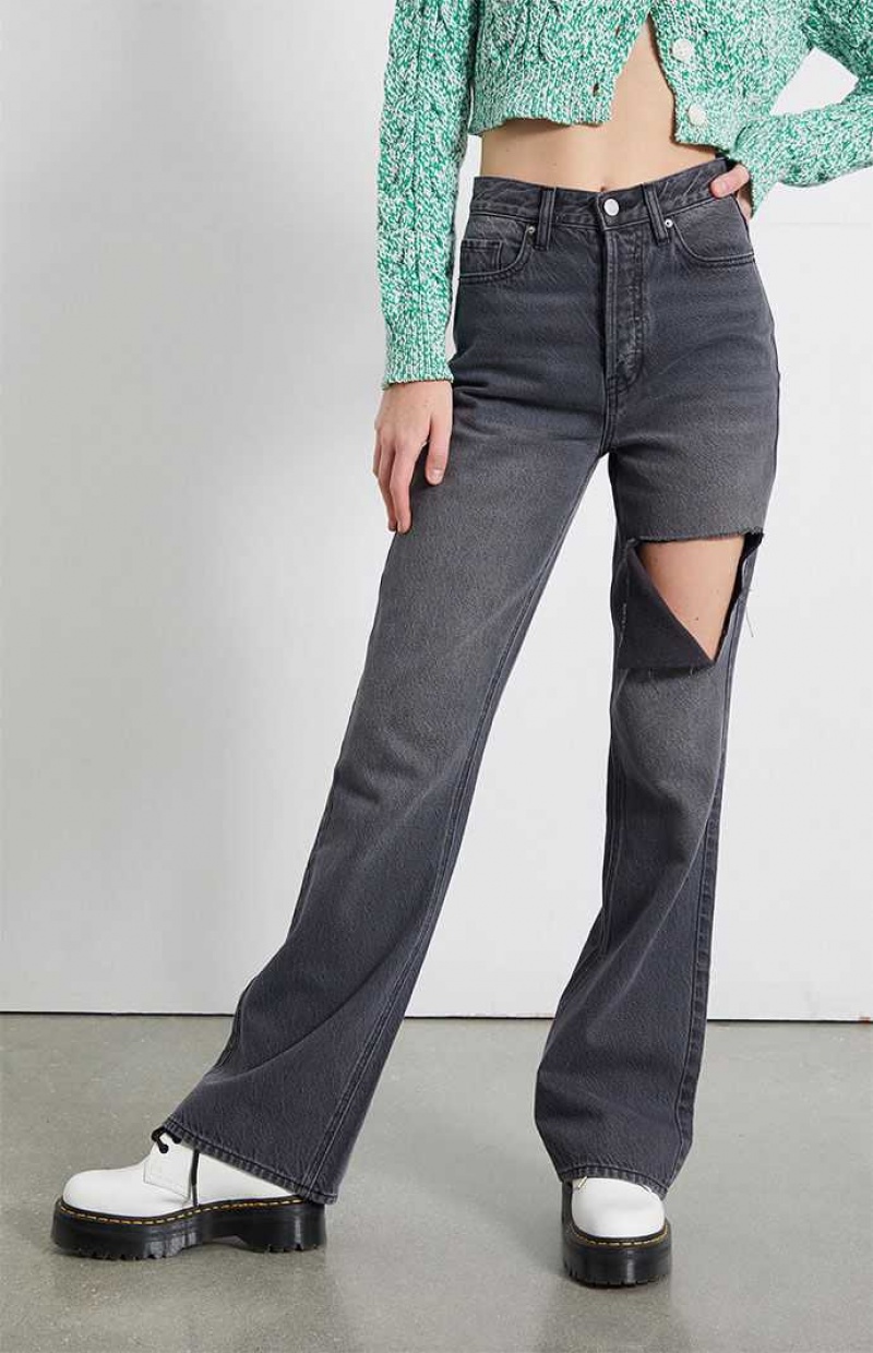 Pantalones PacSun Eco Black Cutout High Waisted Bootcut Mujer Negras | ZBEXD6840