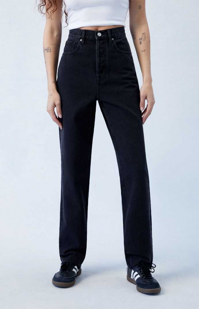 Pantalones PacSun Eco Black Dad Mujer Negras | DTSKG1820