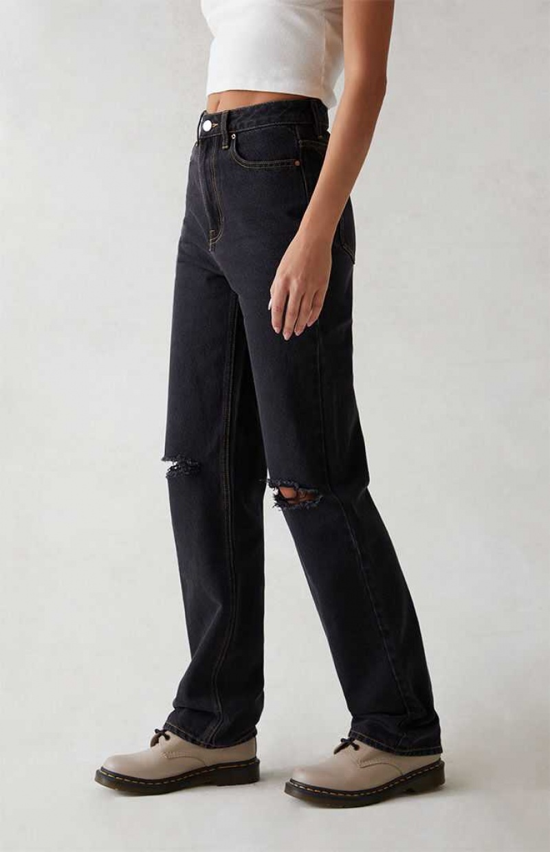 Pantalones PacSun Eco Black Ripped '90s Boyfriend Mujer Negras | MBJHN4287