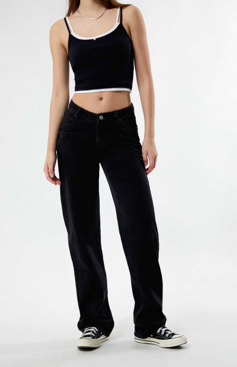 Pantalones PacSun Eco Black V-Dip '90s Boyfriend Mujer Indigo | NFREI7924