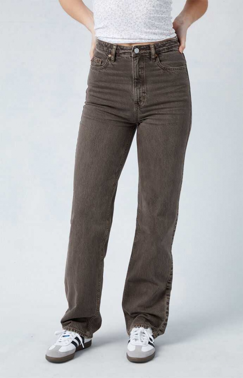 Pantalones PacSun Eco Brown '90s Boyfriend Mujer Marrones | VYEWK5397