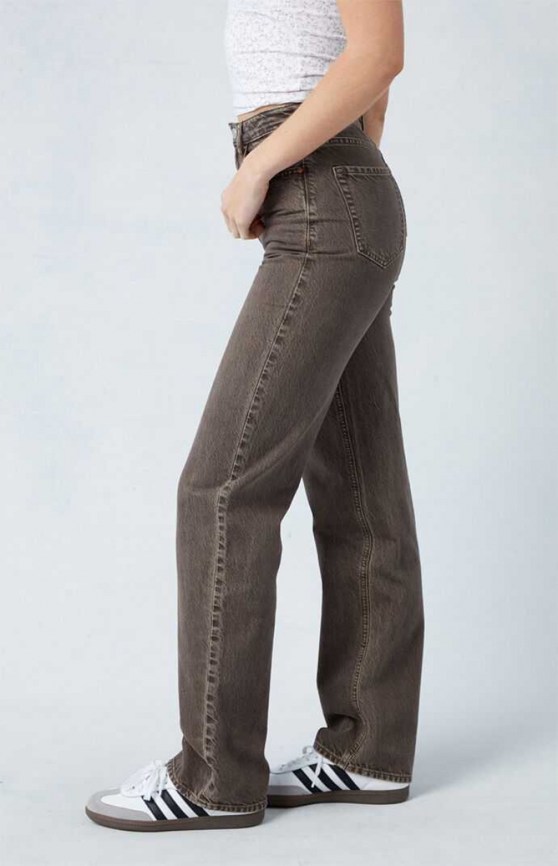 Pantalones PacSun Eco Brown '90s Boyfriend Mujer Marrones | VYEWK5397