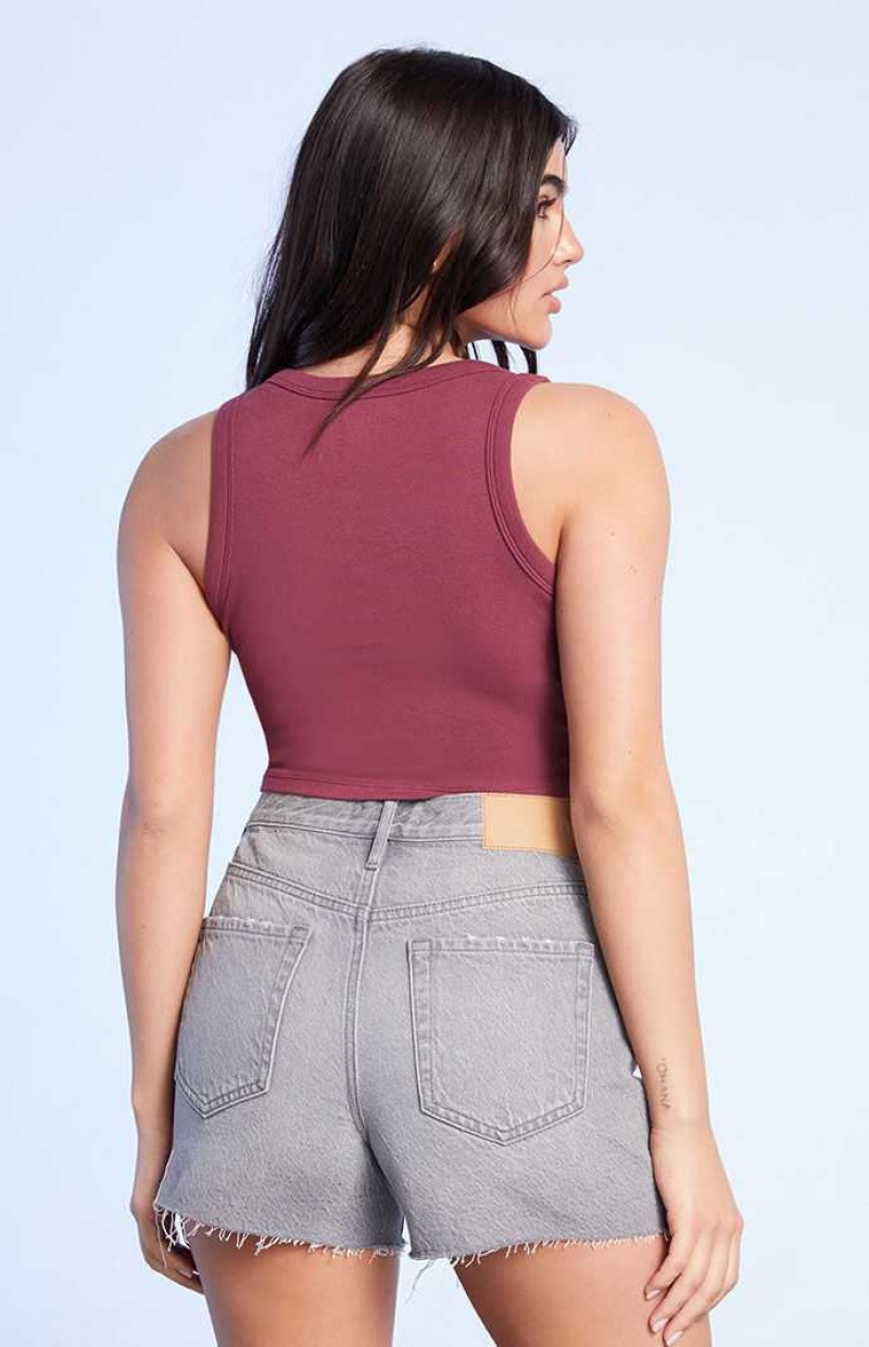 Pantalones PacSun Eco Gray Asymmetrical Waistband Vintage Cut Off Denim Mujer Gris | FZSGW6930