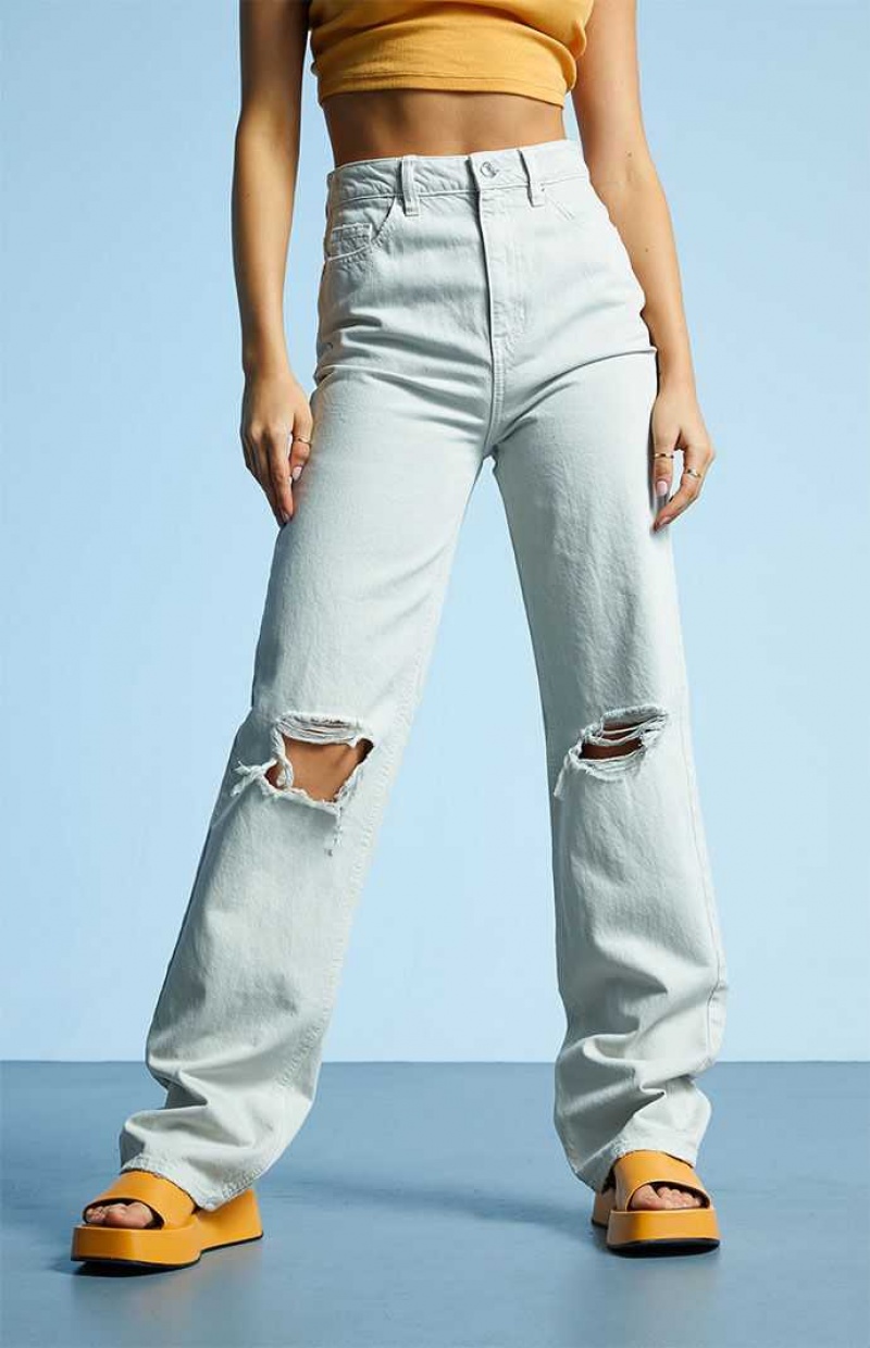 Pantalones PacSun Eco Gray Ripped '90s Boyfriend Mujer Gris | HRCET3092