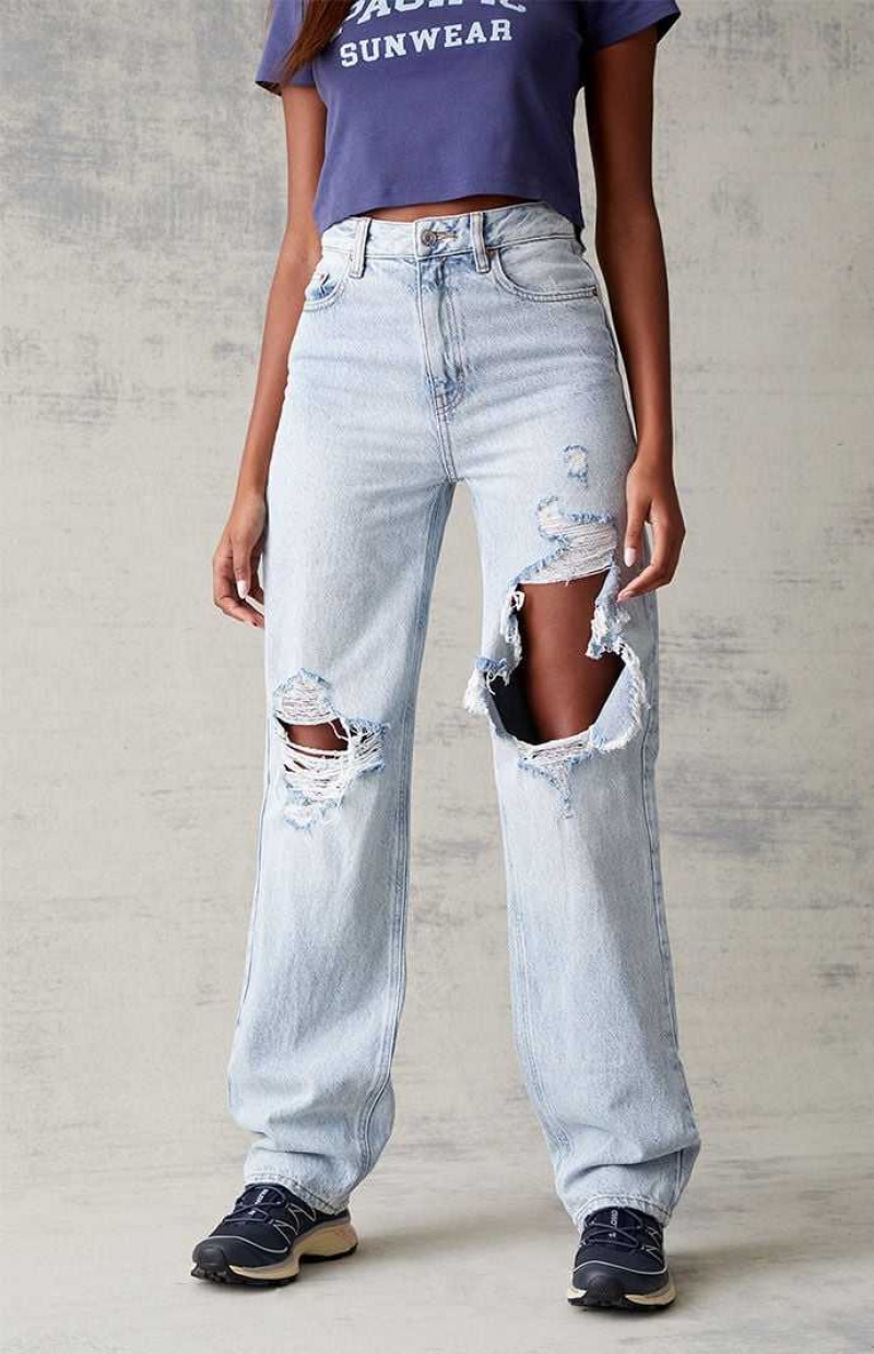 Pantalones PacSun Eco Light Blue '90s Boyfriend Mujer Indigo | UDPIT0573