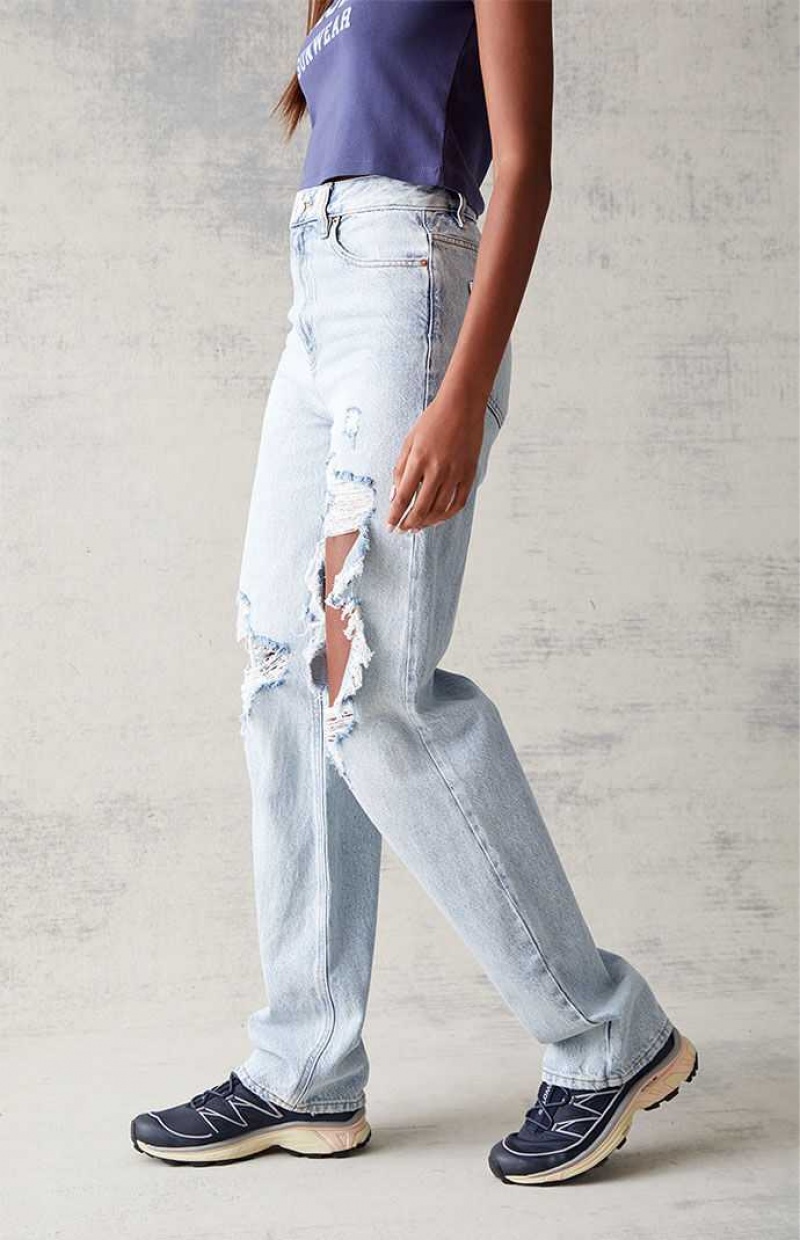 Pantalones PacSun Eco Light Blue '90s Boyfriend Mujer Indigo | UDPIT0573