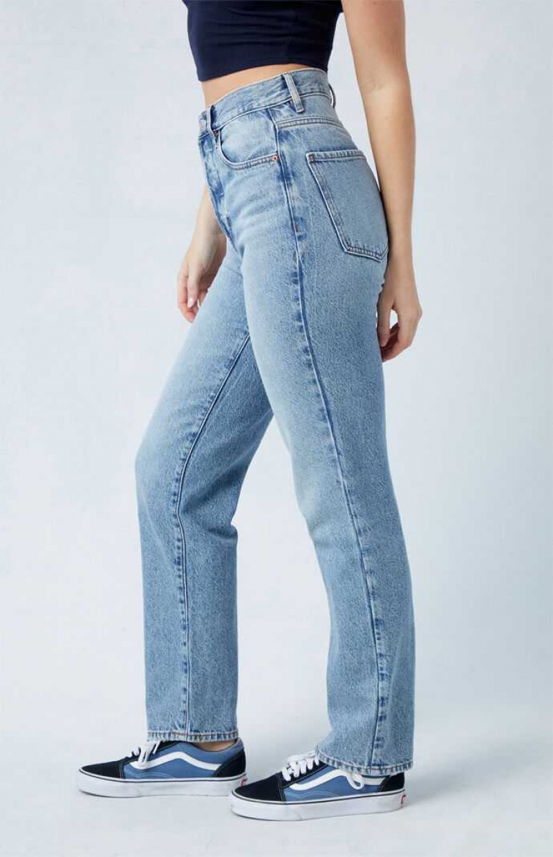 Pantalones PacSun Eco Light Blue Dad Mujer Indigo | IVLND7620