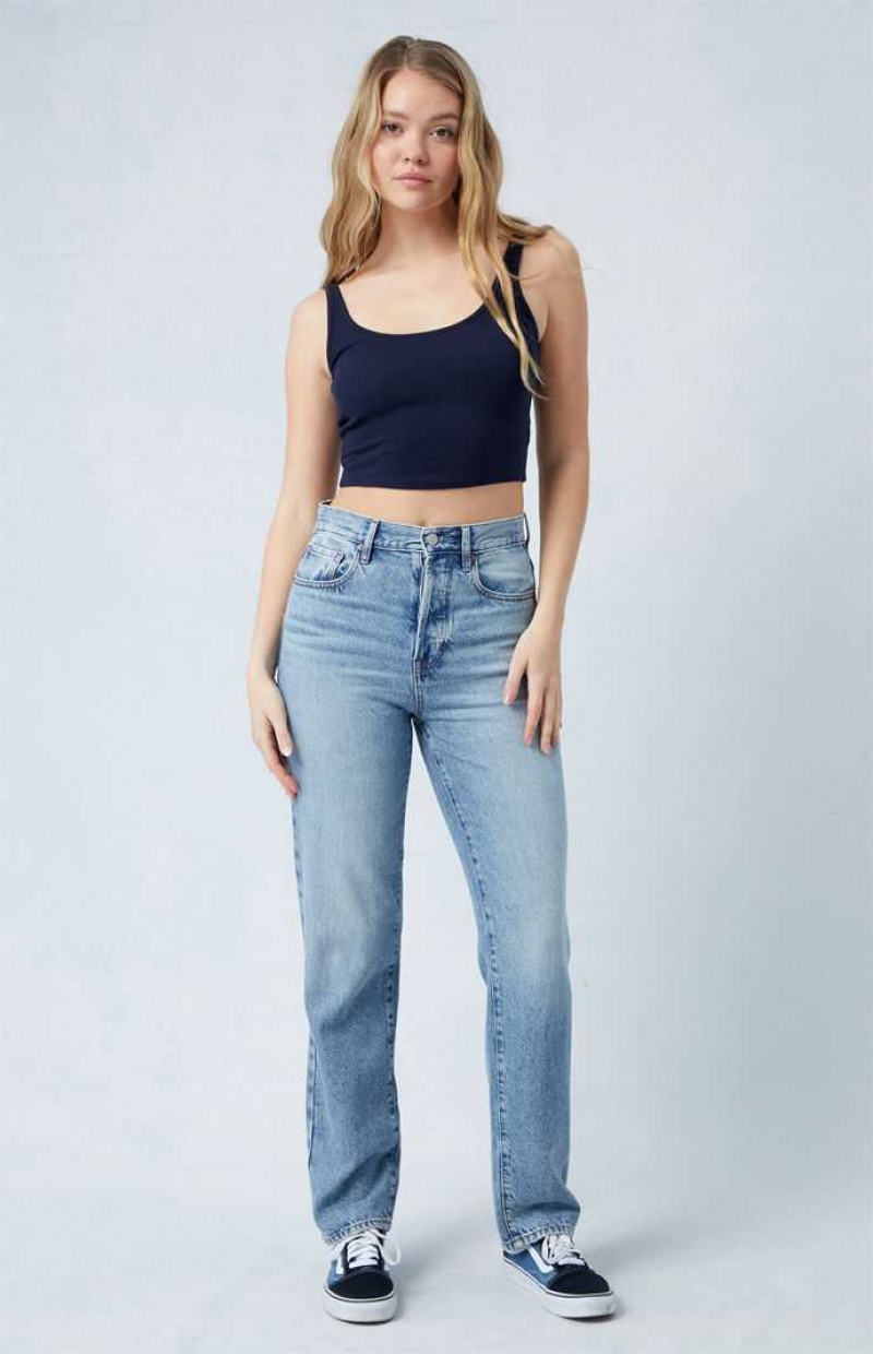 Pantalones PacSun Eco Light Blue Dad Mujer Indigo | IVLND7620