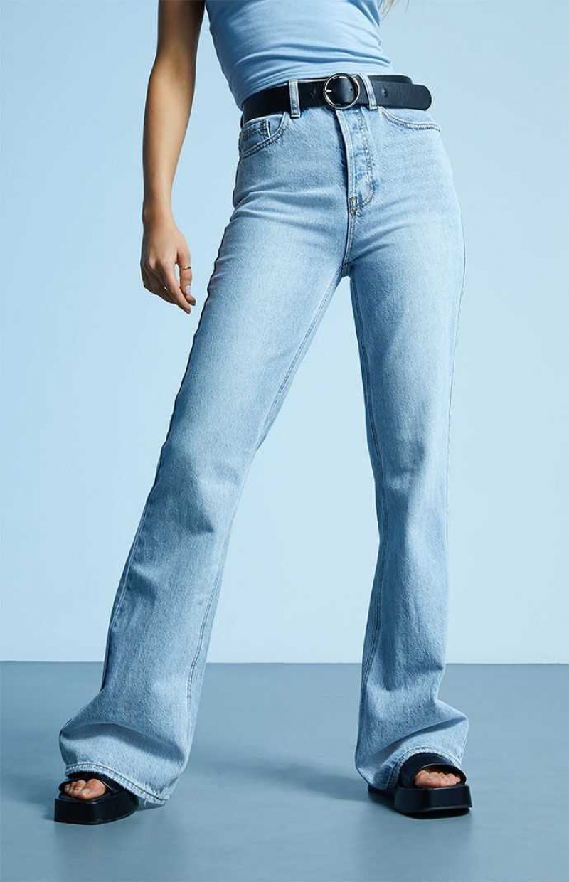 Pantalones PacSun Eco Light Blue High Waisted Bootcut Mujer Indigo | PLHAT3798