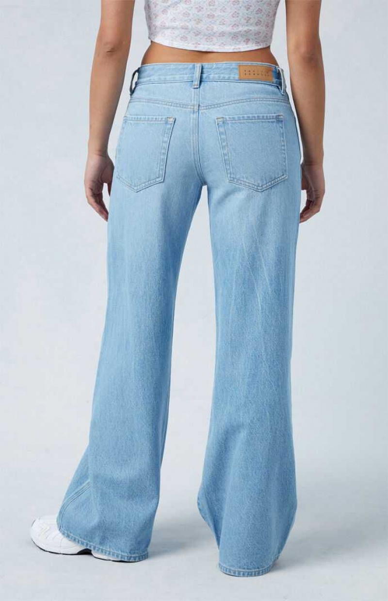 Pantalones PacSun Eco Light Blue Low Rise gy Mujer Indigo | IUHCY2169