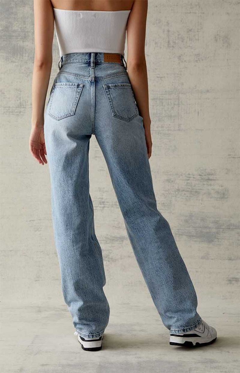 Pantalones PacSun Eco Light Blue Ripped '90s Boyfriend Mujer Indigo | QWTEU6187