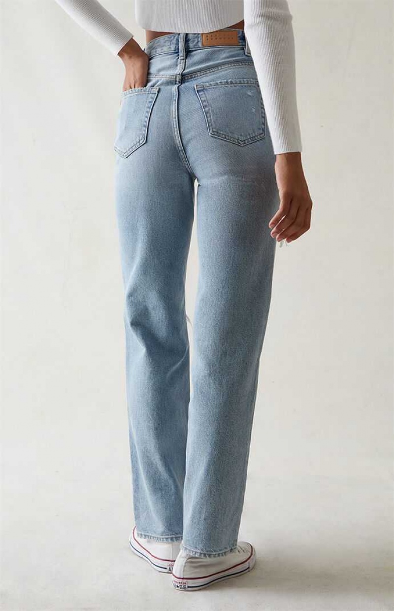 Pantalones PacSun Eco Light Blue Ripped '90s Boyfriend Mujer Indigo | ITRLU3816