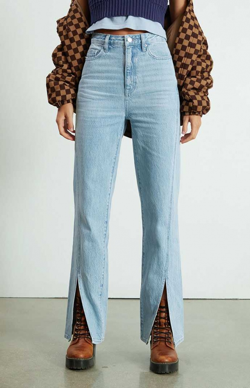 Pantalones PacSun Eco Light Blue Twisted Seam Boyfriend Mujer Indigo | UTQJX7231