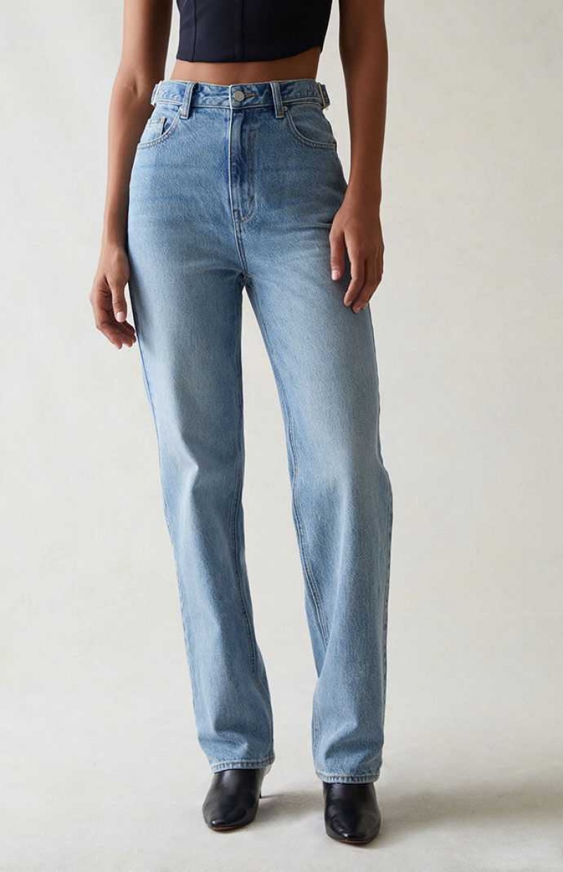 Pantalones PacSun Eco Light Indigo '90s Boyfriend Mujer Indigo | ABVNJ2975