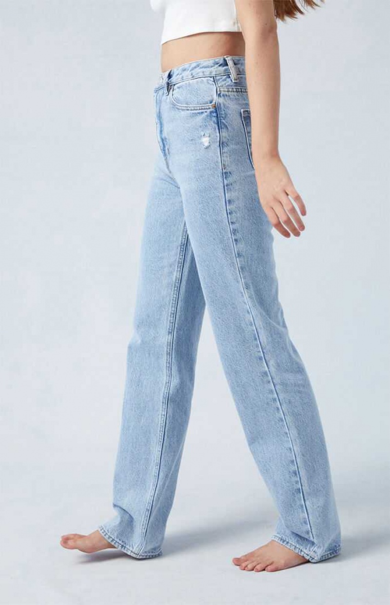 Pantalones PacSun Eco Light Indigo '90s Boyfriend Mujer Indigo | ZHWOC5694