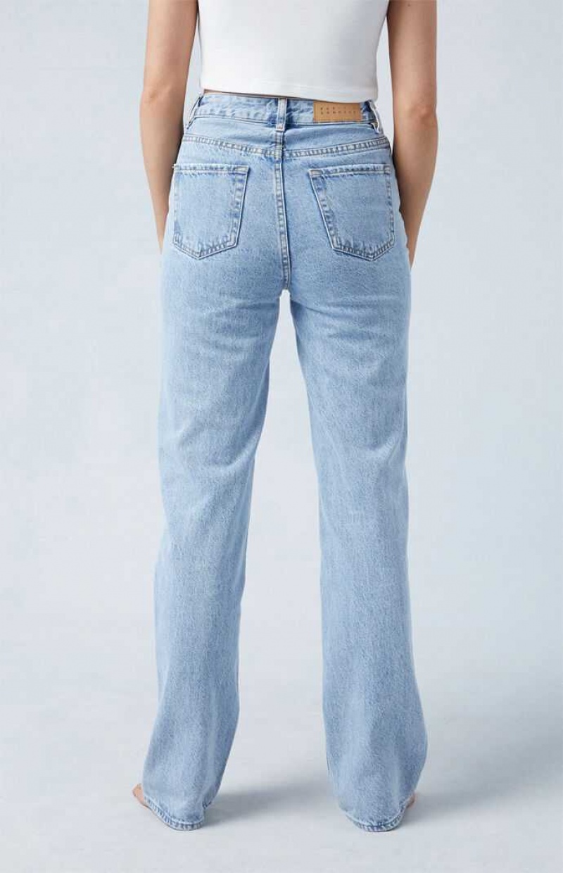 Pantalones PacSun Eco Light Indigo '90s Boyfriend Mujer Indigo | ZHWOC5694