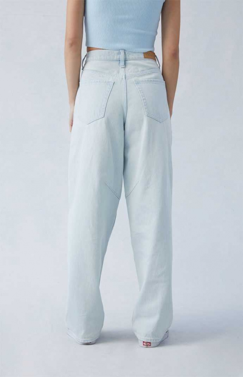 Pantalones PacSun Eco Light Indigo Barrel Mujer Indigo | SYJCE4102