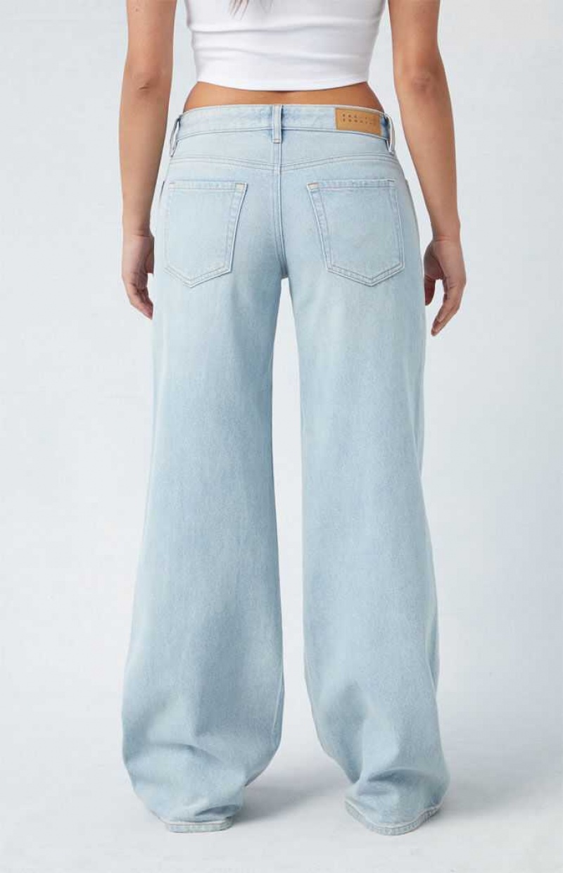 Pantalones PacSun Eco Light Indigo Low Rise gy Mujer Indigo | DQAWG3905