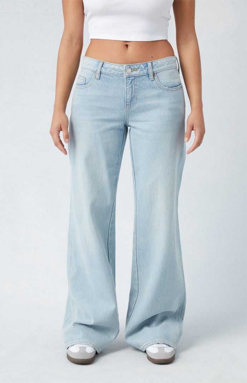 Pantalones PacSun Eco Light Indigo Low Rise gy Mujer Indigo | DQAWG3905