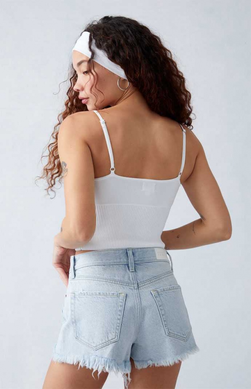 Pantalones PacSun Eco Light Indigo Ripped High Waisted Denim Festival Mujer Indigo Claro | CBKQA2364