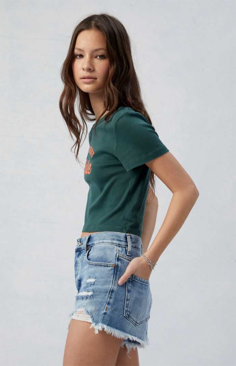 Pantalones PacSun Eco Light Indigo Ripped High Waisted Denim Festival Mujer Indigo | ZJYHK1726