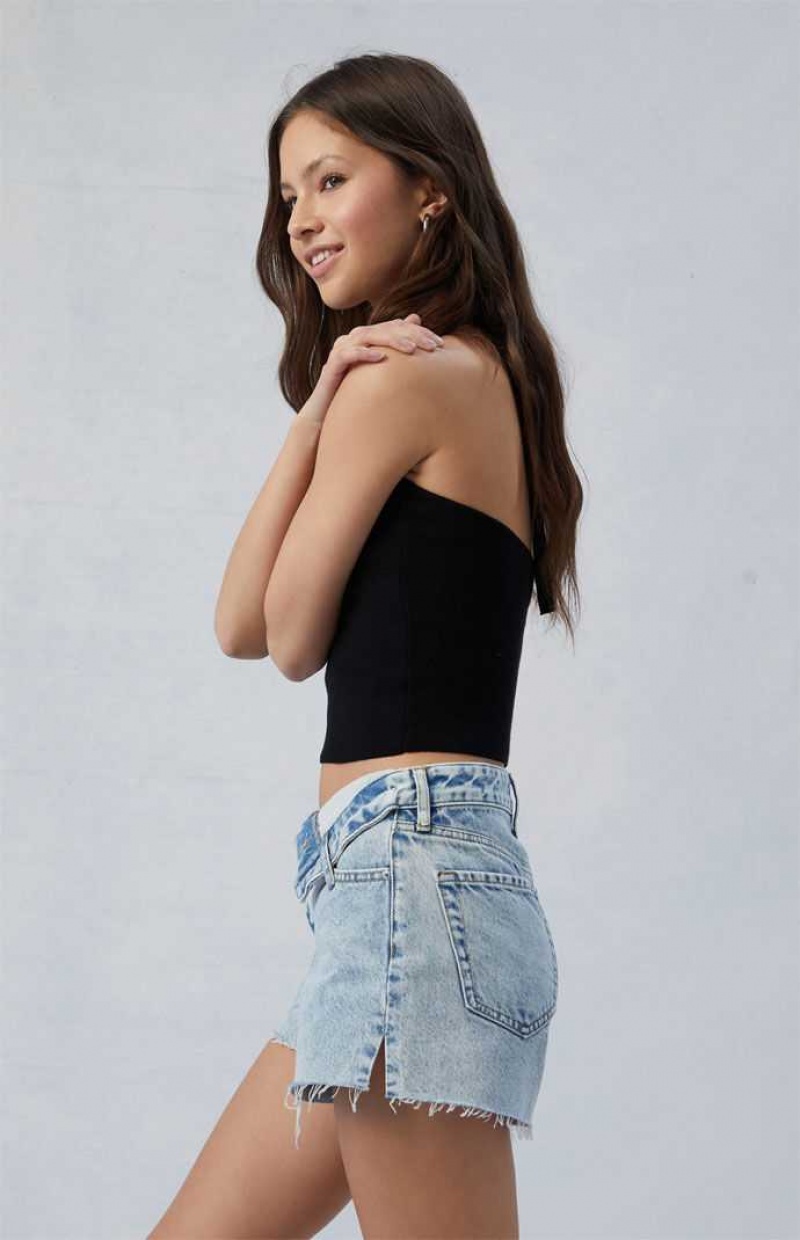 Pantalones PacSun Eco Light Indigo Ripped High Waisted Denim Festival Mujer Indigo | UDMRK7951