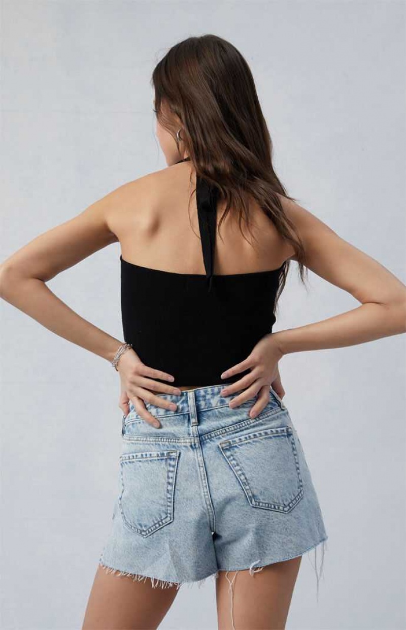 Pantalones PacSun Eco Light Indigo Ripped High Waisted Denim Festival Mujer Indigo | UDMRK7951